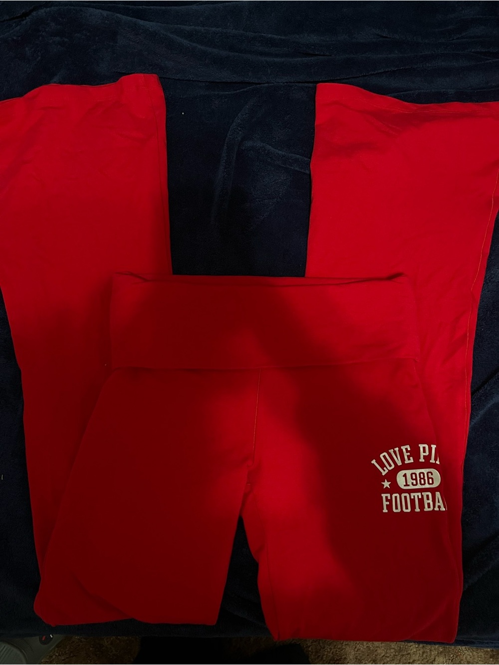 PINK Victoria's Secret Red Womens Leggings with White Side Print